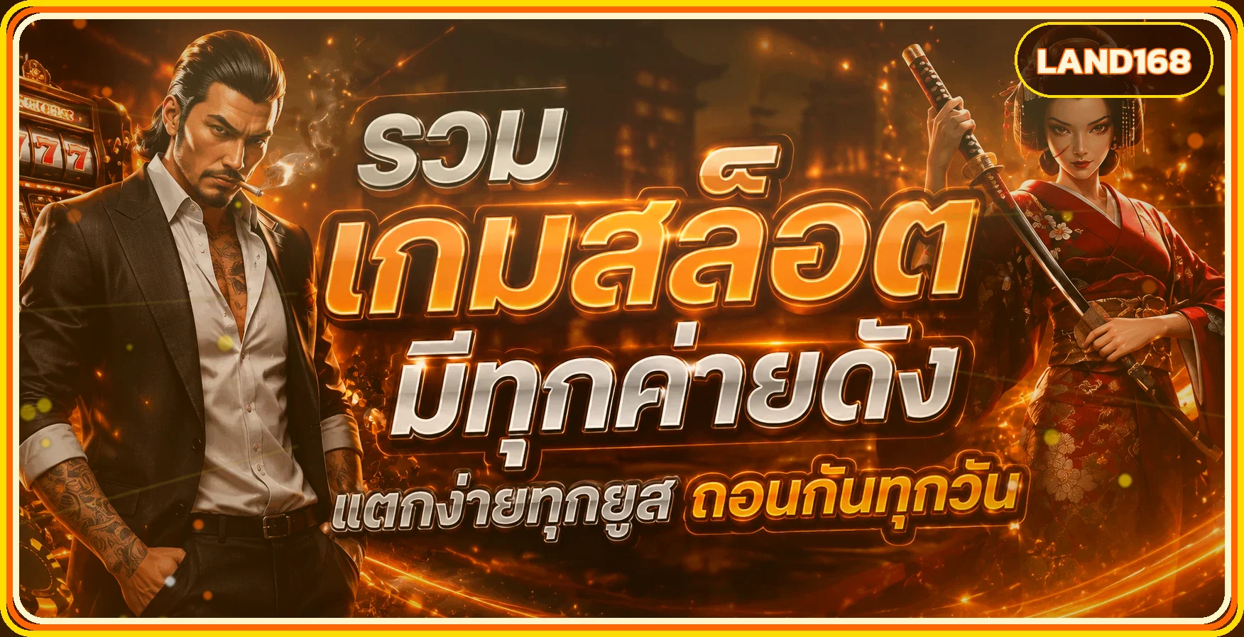 สล็อตออนไลน์ landslot รวมเกมค่ายดังโทนส้มทอง